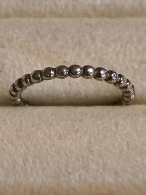 Vintage Pandora Cloud Nine Sterling Silver Beaded Stackable Ring Size 6.5 Signed